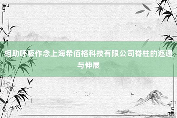 相助呼吸作念上海希佰格科技有限公司脊柱的迤逦与伸展
